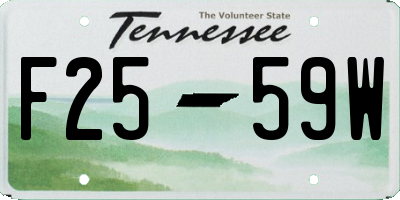 TN license plate F2559W