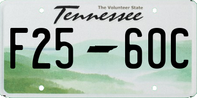 TN license plate F2560C