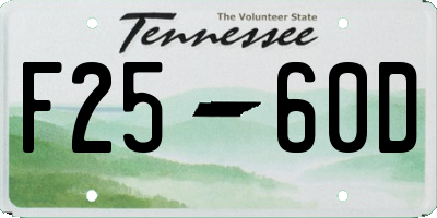 TN license plate F2560D