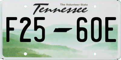 TN license plate F2560E