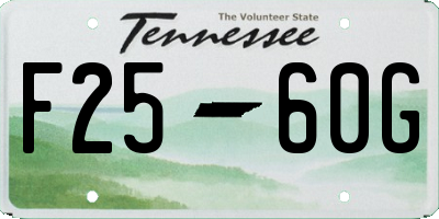 TN license plate F2560G