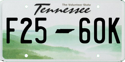 TN license plate F2560K