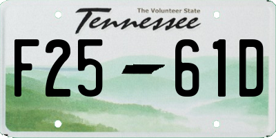 TN license plate F2561D