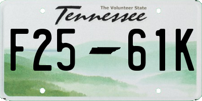 TN license plate F2561K