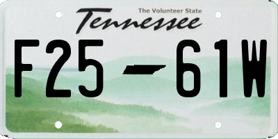 TN license plate F2561W