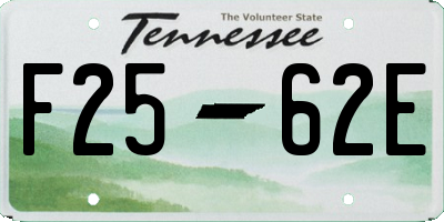 TN license plate F2562E