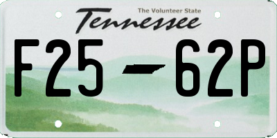TN license plate F2562P