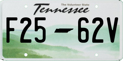 TN license plate F2562V