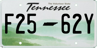 TN license plate F2562Y