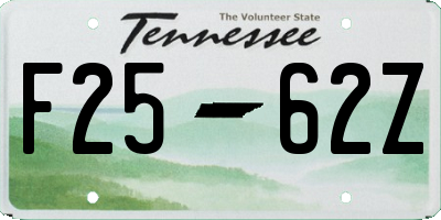 TN license plate F2562Z