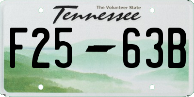 TN license plate F2563B