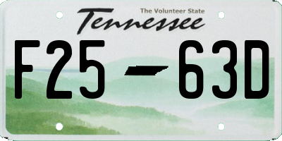 TN license plate F2563D