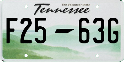 TN license plate F2563G
