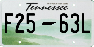 TN license plate F2563L