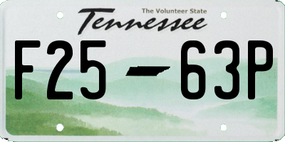 TN license plate F2563P