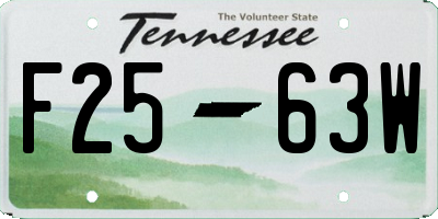 TN license plate F2563W