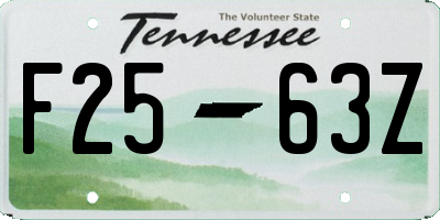 TN license plate F2563Z