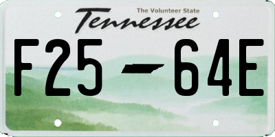 TN license plate F2564E