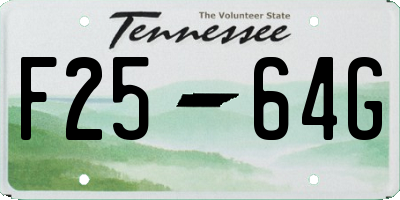 TN license plate F2564G