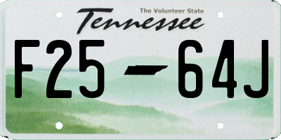 TN license plate F2564J