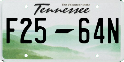 TN license plate F2564N
