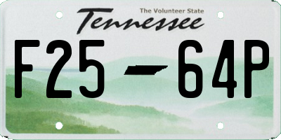 TN license plate F2564P