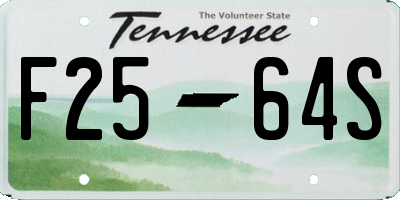 TN license plate F2564S