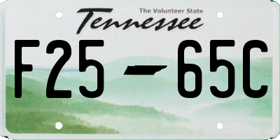TN license plate F2565C