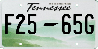 TN license plate F2565G
