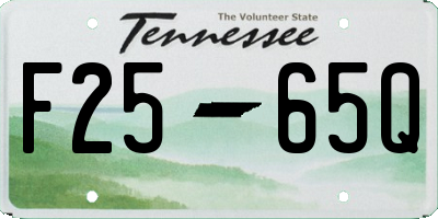 TN license plate F2565Q