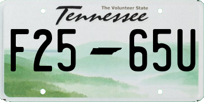 TN license plate F2565U
