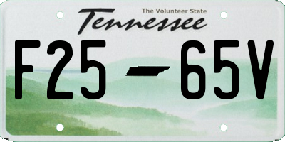 TN license plate F2565V