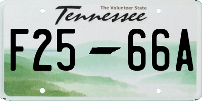 TN license plate F2566A