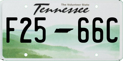 TN license plate F2566C