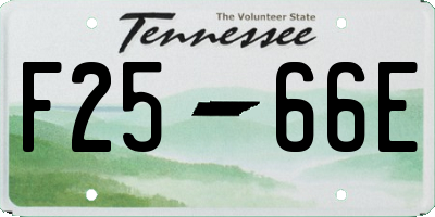 TN license plate F2566E
