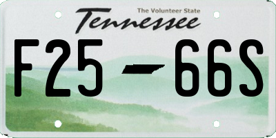 TN license plate F2566S