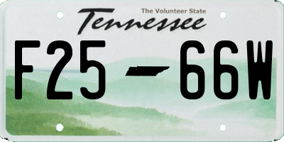 TN license plate F2566W