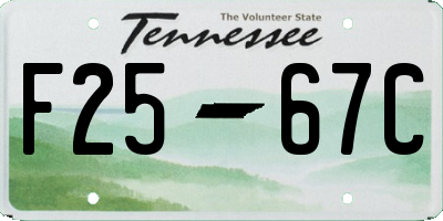 TN license plate F2567C