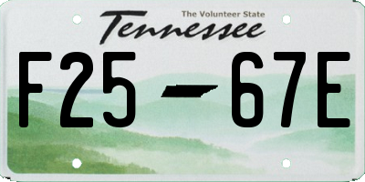 TN license plate F2567E
