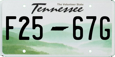 TN license plate F2567G