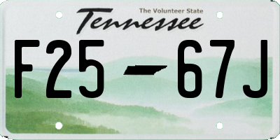 TN license plate F2567J