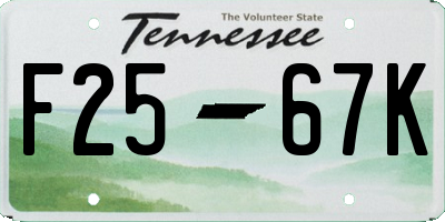TN license plate F2567K