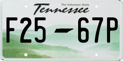 TN license plate F2567P
