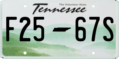 TN license plate F2567S