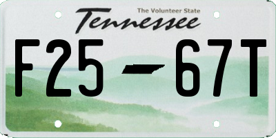 TN license plate F2567T