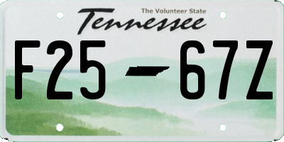 TN license plate F2567Z