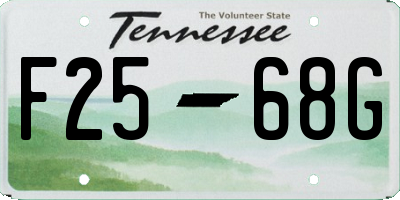 TN license plate F2568G