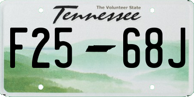 TN license plate F2568J