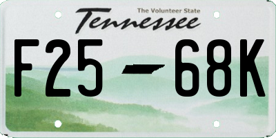 TN license plate F2568K