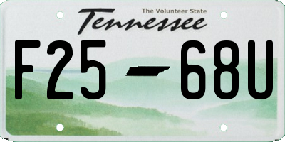 TN license plate F2568U